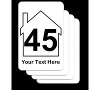 Pack of 4 x Personalised Wheelie Bin Number Stickers 10cmx15cm Self Adhesive Modern Customised with House Number and Street or Road Name Waterproof and Weatherproof Custom Dustbin Sticker (Option 10)