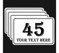 Pack of 4 x Personalised Wheelie Bin Number Stickers 10cmx15cm Self Adhesive Modern Customised with House Number and Street or Road Name Waterproof and Weatherproof Custom Dustbin Sticker (Option 05)