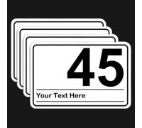 Pack of 4 x Personalised Wheelie Bin Number Stickers 10cmx15cm Self Adhesive Modern Customised with House Number and Street or Road Name Waterproof and Weatherproof Custom Dustbin Sticker (Option 06)