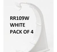 Pack of 4 x RR109 White POLYPIPE Fascia Brackets 112mm Half Round guttering System