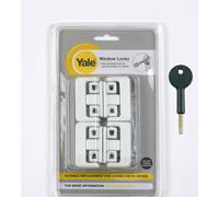 Pack of 4 x Yale 8K101 Pivoted Window Locks White with Key V-8K101-4-WE