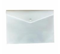 Pack of 40 A4 Waterproof White Plastic Folders for Documents 33 x 23cm Envelope Wallets with Stud Button File Folders Foolscap Popper Wallet A4 with Snap Button for Home, Office, School and Travel