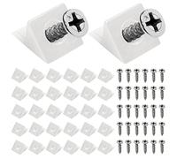 Pack of 40 Back Wall Screws, WitBicg Drawer Base Reinforcement Back Wall Connectors Cabinet Back Wall Unfabric Wedges Cabinet Back Wall with Screws - Repair Your Saggy Dresser Drawers, White