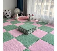 Pack of 40 EVA Foam Interlocking Puzzle Play Mat Multicolor 30x30cm(Green and Pink)