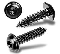 Pack of 40 M4 x 18 mm Self Tapping Screws with Washer Stainless Steel A2 V9A Black Wood Screws