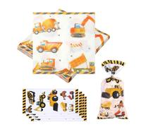 Pack of 40 Napkins Digger 33 x 33 cm Construction Site Napkins for Birthday Napkins Table Decoration Bulldozer Wheel Loader Vehicles Paper Napkins for Children Birthday Construction Theme Party with