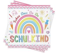 Pack of 40 Napkins First Day of School Rainbow Boho, First Day of School Napkins Decoration 2025 Girls Boys, Rainbow Party, School Child School Introduction Napkins Table Decoration Rainbow Party