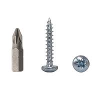 (Pack of 40 pcs) DIN 7981 Zinc Plated Steel 5.0 x 30 mm Wood Screws, Chipboard Screws with Pan Head, Universal Pozi-Drive Screw, PZ Fully Threaded (40, 5.0 x 30 mm)
