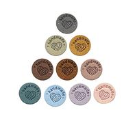 Pack of 40 PU Leather Label Faux Leather Handmade Sewing on Tag Label Handmade Embossed Tag for DIY Jeans Bags Shoes Hat (LM, 10c)