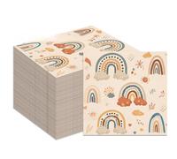 Pack of 40 Rainbow Napkins Children's Birthday Decoration 33 x 33 cm - 40 Rainbow Napkins Birthday Soft No Staining for Boys Girls