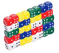 Pack of 40 Replacement Dice - Colourful Age 3+ 6-Sided Standard Size, 14mm 5 Colours, Rounded Edges for Smooth Rolling D6 Dice Set for Board Games, Poker, Classroom Teaching, Maths (40 Dice)