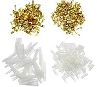 Pack of 400 4mm male & female brass bullet terminals with PVC covers. Ideal for crimp or solder applications, ensuring secure electrical connections