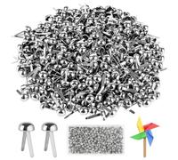 Pack of 400 Pattern Bag Clips, 8 mm Silver Pattern Clips, Metal Round Head Clips, Lightweight Mini Round Brads Reusable Letter Clips for School Office Paper Letter Clips Crafts DIY