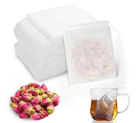 Pack of 400 Tea Filter Bags 8 x 10 cm with Drawstring - Reusable Tea & Spice Bags for Self-Filling for Loose Tea, Coffee, Herbs, Vanilla, Lavender, Spice Strainer for Cooking with