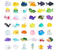 Pack of 42 Mini Resin Aquatic Creatures, Luminous Miniature Resin Aquatic Creatures, Small Aquatic Creatures for Crafts, DIY Accessories, Birthday, Christmas Party, Garden Landscape, Dollhouse