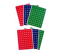 Pack of 420 White on Red/Blue/Green 1-140 Number 8mm Self Adhesive Labels