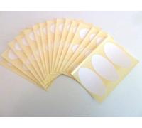 Pack of 45, 60x30mm Oval, White Paper Labels, Permanent Adhesive Stickers, Plain Multi Purpose Sticky Labels