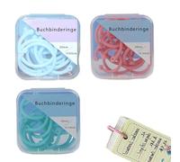Pack of 45 Bookbinding Rings, 20 mm Index Card Ring, Plastic Book Rings Loose Leaf Connector for Index Cards, Photo Albums, Key Chains, Craft Cardboard, Blue, Green and Pink