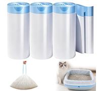 Pack of 45 Cat Litter Box Bags with Drawstrings Cat Litter Box Bags Bin | 60 x 50 cm Cat Litter Tray Bag Cat Litter Tray Mat with Carry Handle Electric Cat Litter Box Robot 3/4