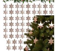 Pack of 45 Shaped Christmas Baubles Rose Gold 6cm, Specially Shaped Multi-Pointed Stars, Christmas Tree Decoration Props