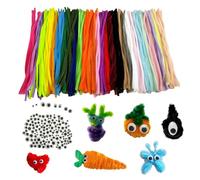 Pack of 450 300 Pipe Cleaners for Crafts,30 Colours, Pipe Cleaners,Chenille Wire, 30 cm,150 Self-Adhesive Wiggle Eyes,Pipe Cleaner for DIY Projects and Craft Decoration for Children LGIFUTMAX