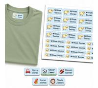 Pack of 46 Kids Name Stickers for Clothes School Labels for Clothes Stick on Clothing Labels Kids No Iron Clothing Stickers for Children Papa Prints
