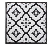 Pack of 48 Monochrome Vinyl Floor Tiles Peel & Stick 1ft x 1ft, Black & White Geometric Mosaic Design, Easy-Fit Flooring for Kitchens, Bathrooms, Living Rooms & Hallways Self Adhesive