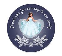 Pack of 48 Princess Thank You for Coming to My Party Stickers (45 mm) Round Paper Thank You Stickers for Party Bags for Gifts, Sweet Cones, Cake Boxes Papa Prints®