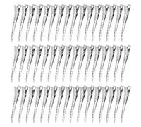 Pack of 48 Women's Metal Hairdressing Hair Clips, 9 cm Silver Hair Clips, Hairdressing Supplies, EnteBill Section Clips, Hairdressing with Holes, Hair Clips for Hairdressing Salons, Styling
