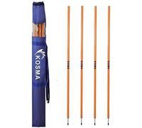 Pack of 4pc Speed Training Slalom Poles 5ft x 25mm with metal spike in Carry Bag - Colour: Orange | Agility Football Training Posts