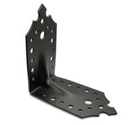 Pack of 4pcs Black Right Angle Brackets 90 Degree Decorative Metal Corner Brace Joint Heavy Duty Powder Coated Ornamental L Shaped Repair Steel Sheet Big Size: 115mm x 115mm x 95mm (4.5"x4.5"x3.7")