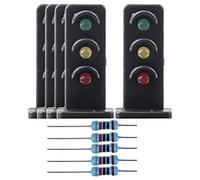 Pack of 5 1/87 Train Model Traffic Light Mini Railway Model Decoration 3 lights, 5 Pieces , 3 Lights Signal Lamps