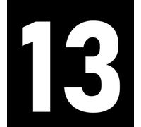 Pack of 5 10cm/3.9" Waterproof House Number Wheelie Bin Stickers - Recycling Box Text Sticker - Party Age Decorations - Numbers for Wheelie Bins - Peel & Stick (13)