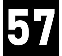 Pack of 5 10cm/3.9" Waterproof House Number Wheelie Bin Stickers - Recycling Box Text Sticker - Party Age Decorations - Numbers for Wheelie Bins - Peel & Stick (57)