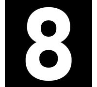 Pack of 5 10cm/3.9" Waterproof House Number Wheelie Bin Stickers - Recycling Box Text Sticker - Party Age Decorations - Numbers for Wheelie Bins - Peel & Stick (8)