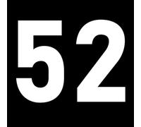 Pack of 5 10cm/3.9" Waterproof House Number Wheelie Bin Stickers - Recycling Box Text Sticker - Party Age Decorations - Numbers for Wheelie Bins - Peel & Stick (52)