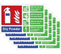 Pack of 5, 165mm x 110mm Dry Powder Fire Extinguisher Label, self Adhesive Vinyl Sign