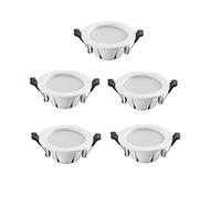 Pack of 5, 18W Ultra Bright LED Recessed Lighting Anti-Glare No Strobos White Integrated Ultra Slim Downlights Long Life Energy Saving Indoor Simple Retrofit Installation Down Light Fittin