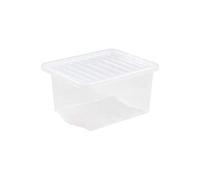Pack of 5 35lt clear plastic box + Clear lid by Wham