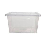 Pack Of 5 - 45cm / Medium Plastic Storage / Container Boxes With Lids (Made In The U.K)