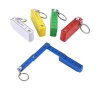 Pack of 5 50 cm mini folding ruler with key ring, plastic material, precise scale, 10 ports, portable and adjustable, suitable for daily measurements and work measurements (5 colours)