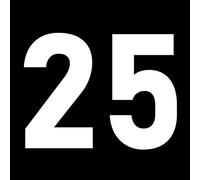 Pack of 5 5cm/2" Waterproof House Number Wheelie Bin Stickers - Recycling Box Text Sticker - Party Age Decorations - Numbers for Wheelie Bins - Peel & Stick (25)