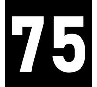 Pack of 5 5cm/2" Waterproof House Number Wheelie Bin Stickers - Recycling Box Text Sticker - Party Age Decorations - Numbers for Wheelie Bins - Peel & Stick (75)