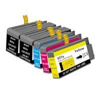 Pack of 5 937XL Cartridges (with Chip) Compatible with HP 937e 937 XL for HP OfficeJet 9110b 9130b 9120b 9117b 9720 9730 (2 Black Cyan Magenta Yellow)
