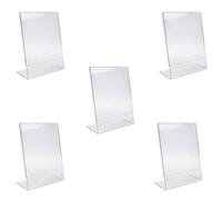 Pack OF 5. A3 A4 A5 A6 & A7Acrylic Poster Menu Holder Lean to Perspex Leaflet Display Stands, Counter Poster Sign Display Holder for Restaurant, Conference Room and Hotel Reception (A6)