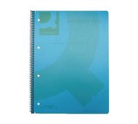 Pack of 5 A4 Blue Spiral Bound Polypropylene Notebook 160 Pages