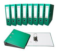 Pack of 5 A4 Paperbacked Lever Arch Files by Janrax (Green)