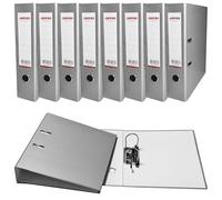 Pack of 5 A4 Paperbacked Lever Arch Files by Janrax (Grey)