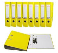 Pack of 5 A4 Paperbacked Lever Arch Files by Janrax (Yellow) - Ideal for Office, Shop, Hospital, to Keep documents organised.