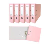 Pack of 5 A4 Pastel Pink Paperbacked Lever Arch Files by Janrax